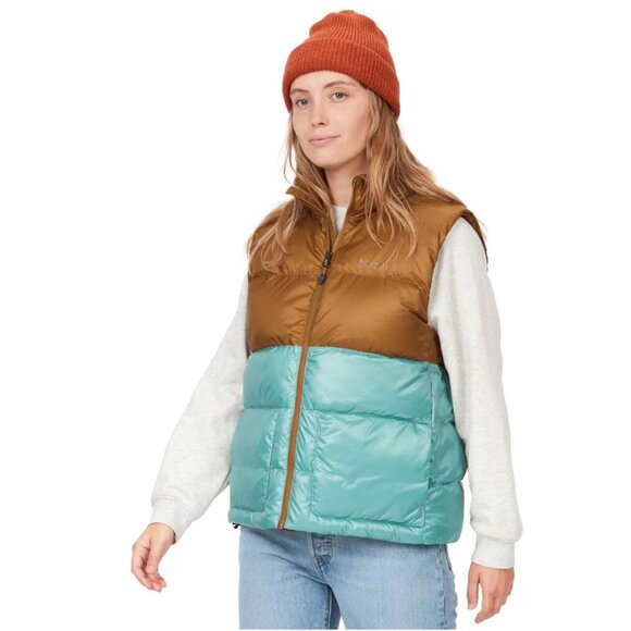 NEW MARMOT Down Puffer Vest Hazel/Blue Agave Size XL - Picture 1 of 7